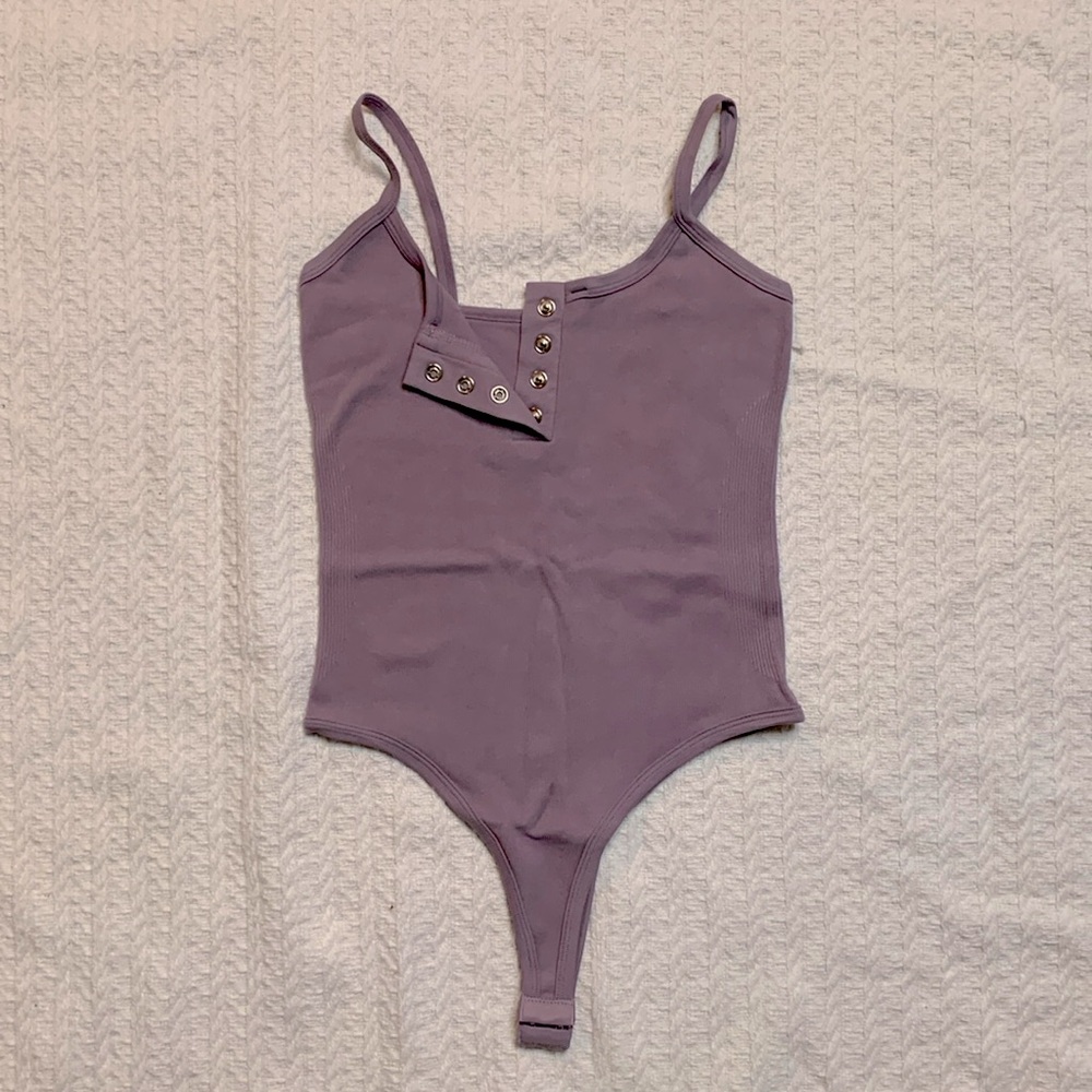 Purple Spaghetti Strap Bodysuit